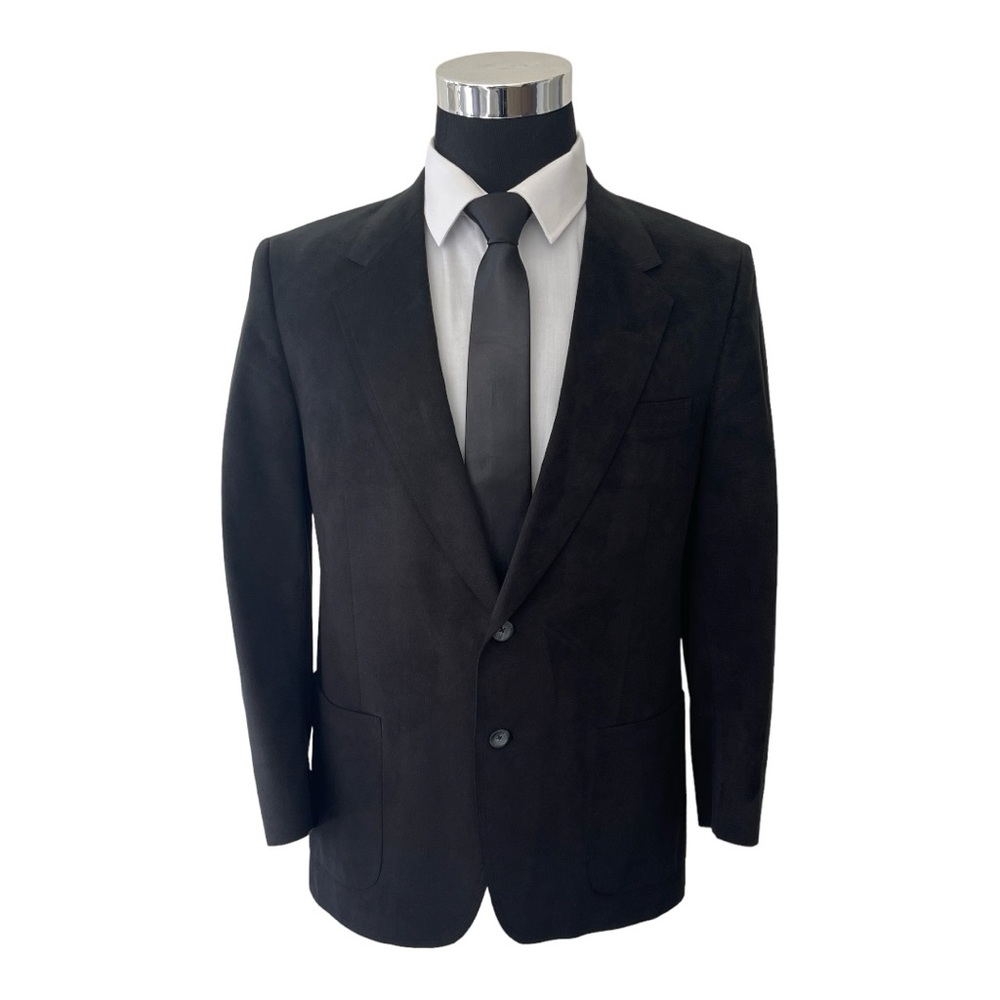 Vintage Black Ultra Suede Kingsridge Blazer Sport Coat Jacket. 40S 40 Short.